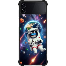 Samsung Galaxy Z Flip3 5G Case Hülle - Silikon schwarz VR SpaceCat Odyssee