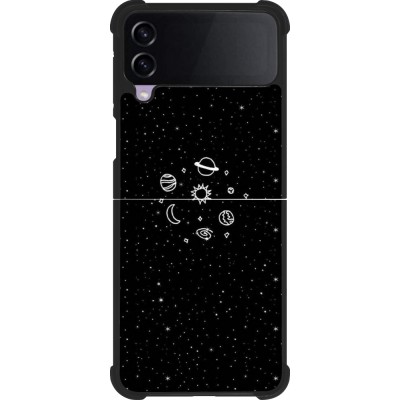 Coque Samsung Galaxy Z Flip3 5G - Silicone rigide noir Space Doodle