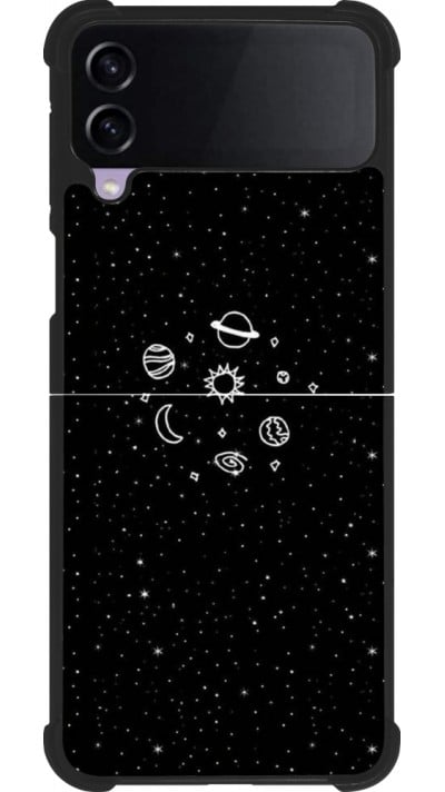 Coque Samsung Galaxy Z Flip3 5G - Silicone rigide noir Space Doodle