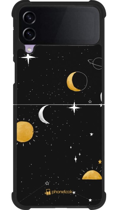 Coque Samsung Galaxy Z Flip3 5G - Silicone rigide noir Space Vector