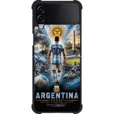 Coque Samsung Galaxy Z Flip3 5G - Silicone rigide noir Football Argentine splash 2026