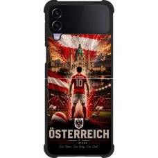 Coque Samsung Galaxy Z Flip3 5G - Silicone rigide noir Football Autriche splash 2026