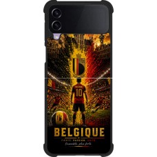 Coque Samsung Galaxy Z Flip3 5G - Silicone rigide noir Football Belgique splash 2026