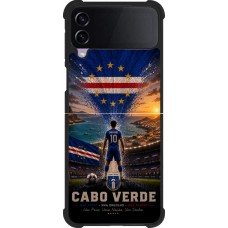 Coque Samsung Galaxy Z Flip3 5G - Silicone rigide noir Football Cap-Vert splash 2026