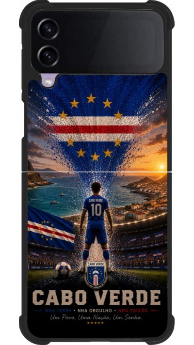 Coque Samsung Galaxy Z Flip3 5G - Silicone rigide noir Football Cap-Vert splash 2026