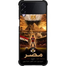 Coque Samsung Galaxy Z Flip3 5G - Silicone rigide noir Football Égypte splash 2026