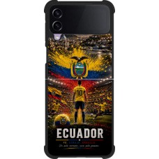 Coque Samsung Galaxy Z Flip3 5G - Silicone rigide noir Football Équateur splash 2026