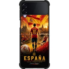 Coque Samsung Galaxy Z Flip3 5G - Silicone rigide noir Football Espagne splash 2026