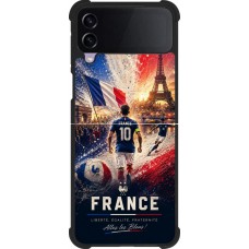 Coque Samsung Galaxy Z Flip3 5G - Silicone rigide noir Football France splash 2026