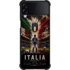 Coque Samsung Galaxy Z Flip3 5G - Silicone rigide noir Football Italie splash 2026