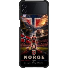 Coque Samsung Galaxy Z Flip3 5G - Silicone rigide noir Football Norvège splash 2026