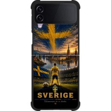 Coque Samsung Galaxy Z Flip3 5G - Silicone rigide noir Football Suède splash 2026