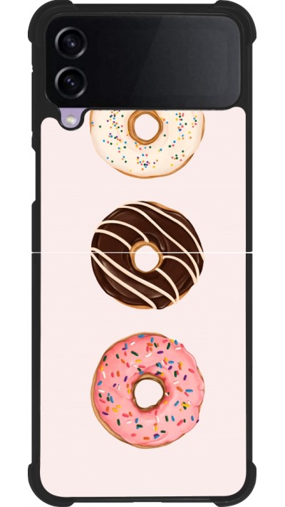 Coque Samsung Galaxy Z Flip3 5G - Silicone rigide noir Spring 23 donuts