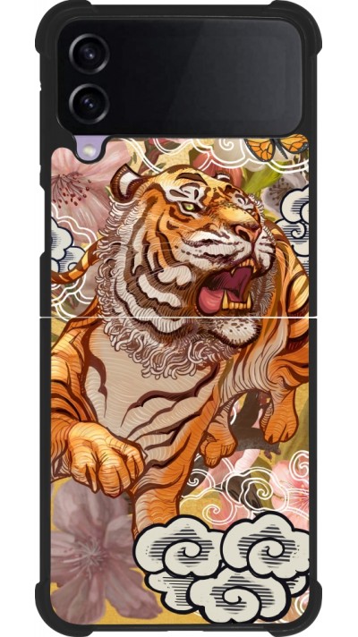 Coque Samsung Galaxy Z Flip3 5G - Silicone rigide noir Spring 23 japanese tiger
