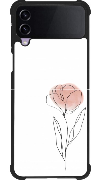 Coque Samsung Galaxy Z Flip3 5G - Silicone rigide noir Spring 23 minimalist flower