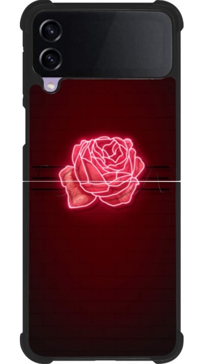 Coque Samsung Galaxy Z Flip3 5G - Silicone rigide noir Spring 23 neon rose