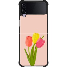 Coque Samsung Galaxy Z Flip3 5G - Silicone rigide noir Spring 23 tulip trio