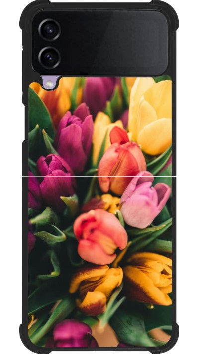 Coque Samsung Galaxy Z Flip3 5G - Silicone rigide noir Bouquet of tulips 2026
