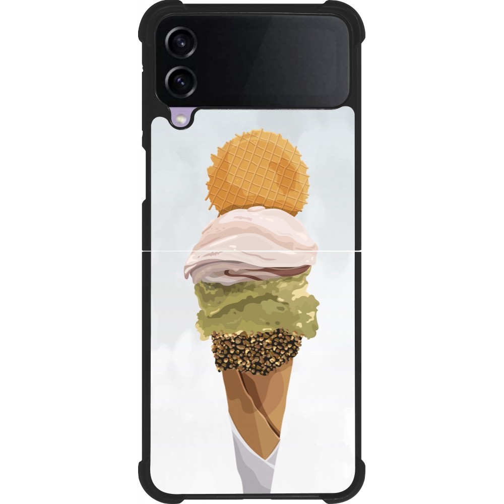 Coque Samsung Galaxy Z Flip3 5G - Silicone rigide noir Summer 2025 Cornet