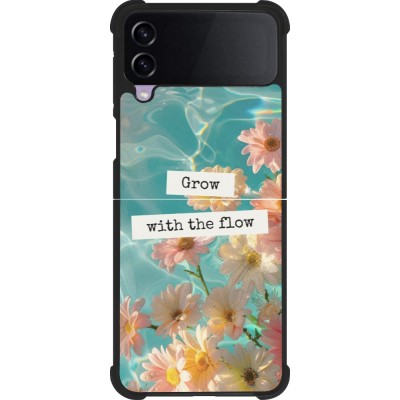 Coque Samsung Galaxy Z Flip3 5G - Silicone rigide noir Summer 2025 Grow with the flow