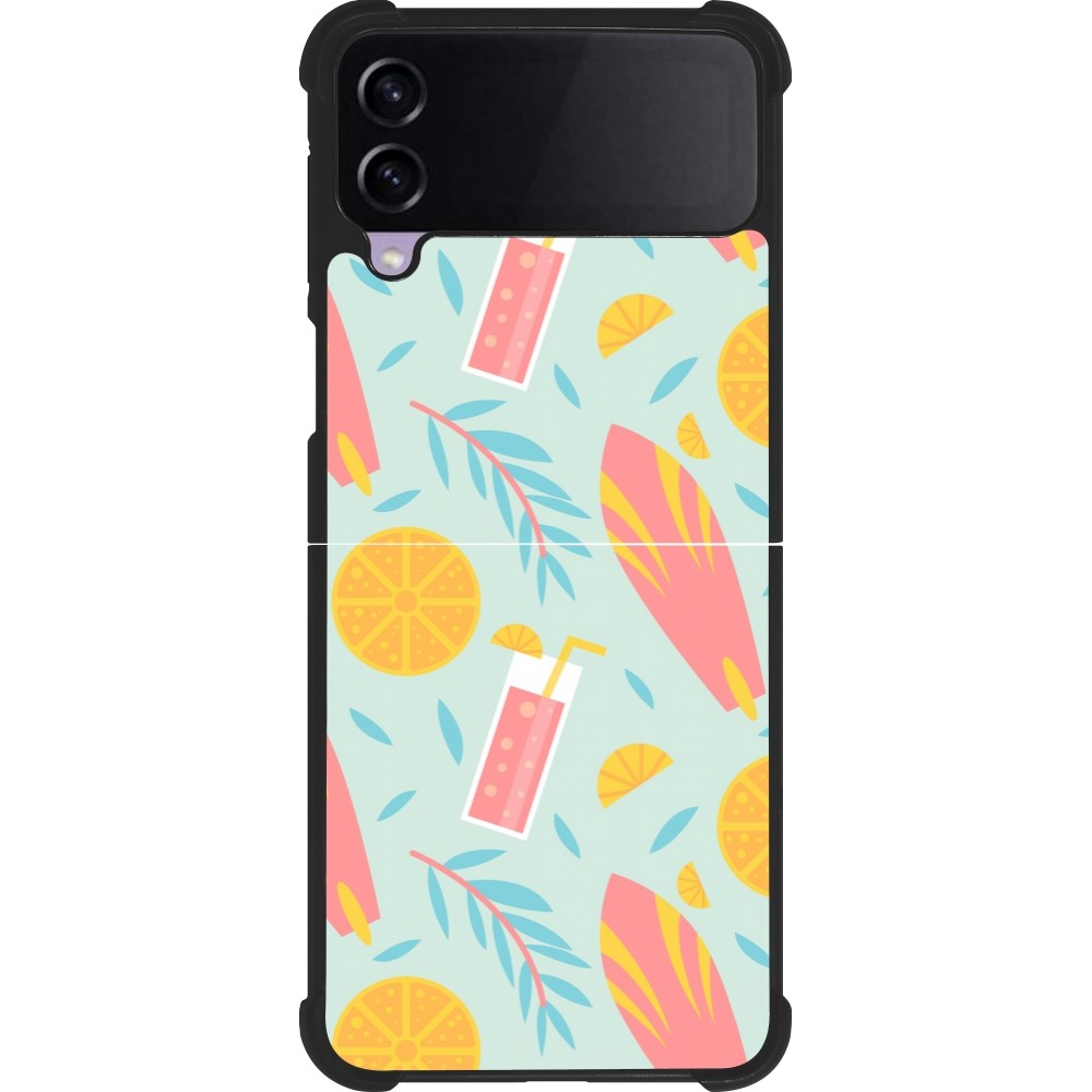 Samsung Galaxy Z Flip3 5G Case Hülle - Silikon schwarz Summer 2025 Pattern citron