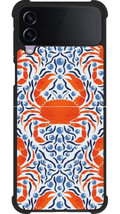 Samsung Galaxy Z Flip3 5G Case Hülle - Silikon schwarz Crabs and pearls Summer 2026