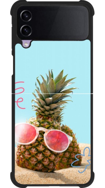 Samsung Galaxy Z Flip3 5G Case Hülle - Silikon schwarz Pineapple with glasses Summer 2026
