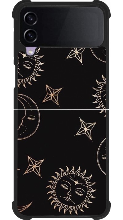 Samsung Galaxy Z Flip3 5G Case Hülle - Silikon schwarz Suns and Moons