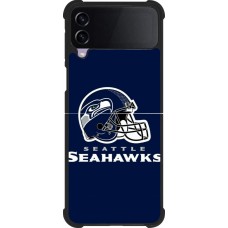 Coque Samsung Galaxy Z Flip3 5G - Silicone rigide noir Super Bowl 26 Seattle 3