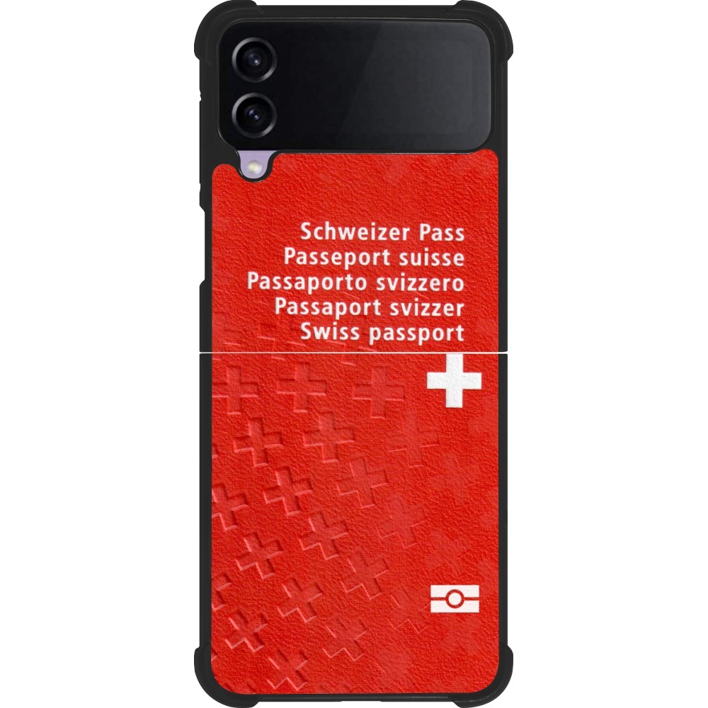 Samsung Galaxy Z Flip3 5G Case Hülle - Silikon schwarz Swiss Passport