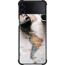 Coque Samsung Galaxy Z Flip3 5G - Silicone rigide noir Travel 01