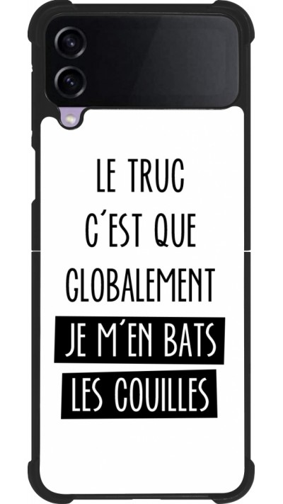 Coque Samsung Galaxy Z Flip3 5G - Silicone rigide noir Le truc globalement bats les couilles