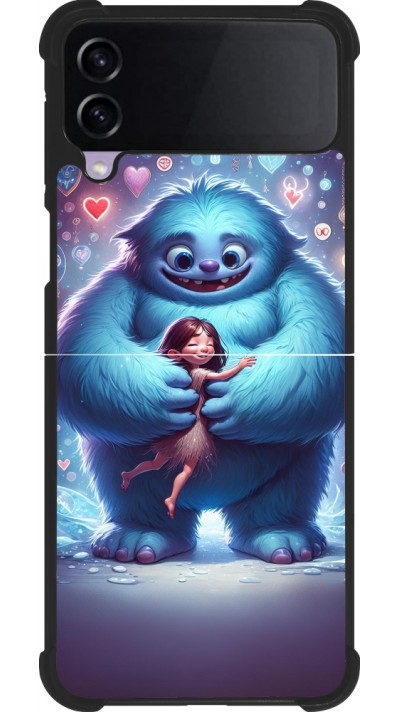Coque Samsung Galaxy Z Flip3 5G - Silicone rigide noir Valentine 2024 Fluffy Love