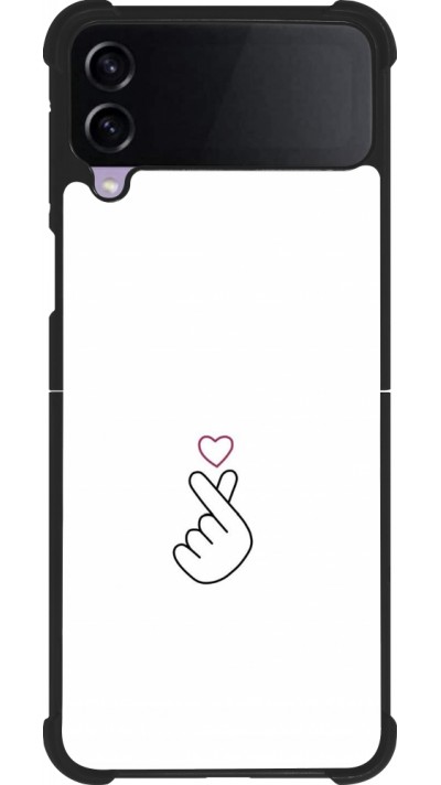 Coque Samsung Galaxy Z Flip3 5G - Silicone rigide noir Valentine 2024 heart by Millennials