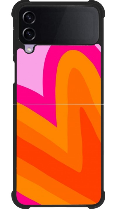 Coque Samsung Galaxy Z Flip3 5G - Silicone rigide noir Valentine 2024 heart gradient