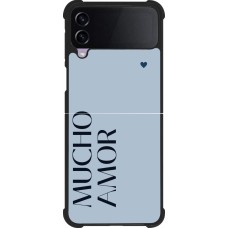 Coque Samsung Galaxy Z Flip3 5G - Silicone rigide noir Valentine 2024 mucho amor azul