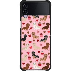 Coque Samsung Galaxy Z Flip3 5G - Silicone rigide noir Valentine 2024 puppy love