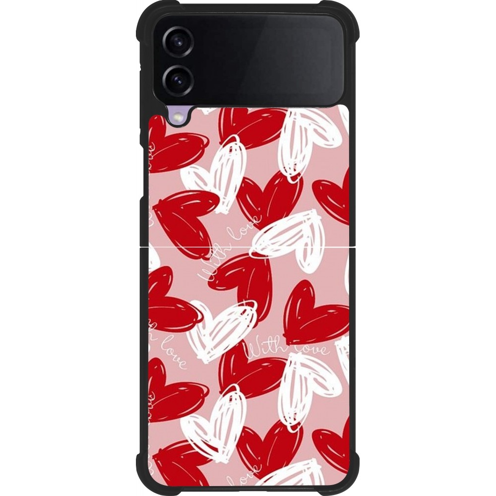 Samsung Galaxy Z Flip3 5G Case Hülle - Silikon schwarz Valentine 2024 with love heart