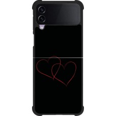 Samsung Galaxy Z Flip3 5G Case Hülle - Silikon schwarz Valentine 2023 attached heart