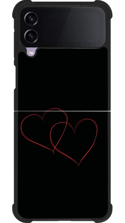 Coque Samsung Galaxy Z Flip3 5G - Silicone rigide noir Valentine 2023 attached heart