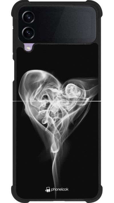 Coque Samsung Galaxy Z Flip3 5G - Silicone rigide noir Valentine 2022 Black Smoke