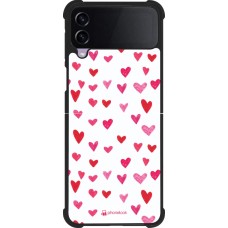 Coque Samsung Galaxy Z Flip3 5G - Silicone rigide noir Valentine 2022 Many pink hearts