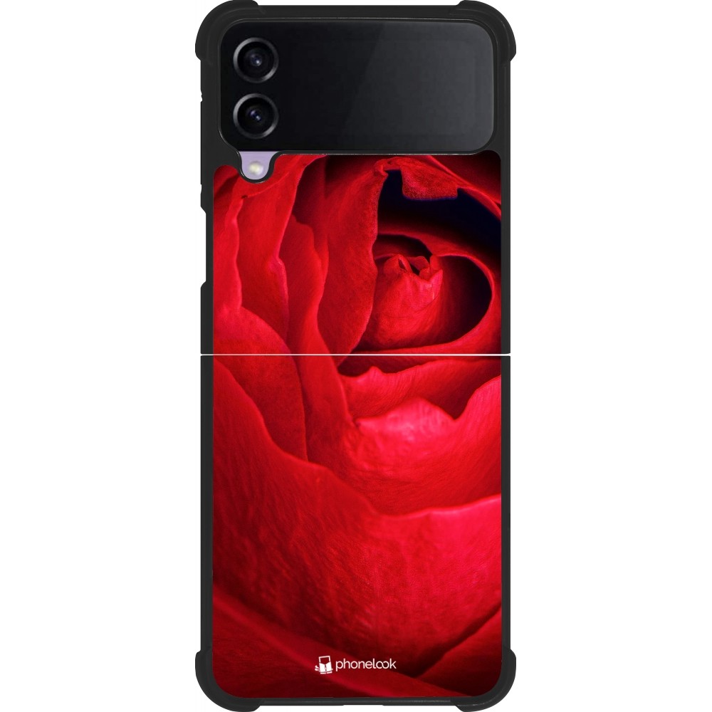 Samsung Galaxy Z Flip3 5G Case Hülle - Silikon schwarz Valentine 2022 Rose