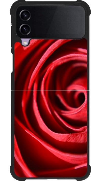 Coque Samsung Galaxy Z Flip3 5G - Silicone rigide noir Valentine 2023 close up rose