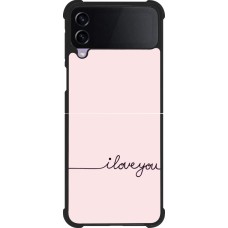 Samsung Galaxy Z Flip3 5G Case Hülle - Silikon schwarz Valentine 2023 i love you writing