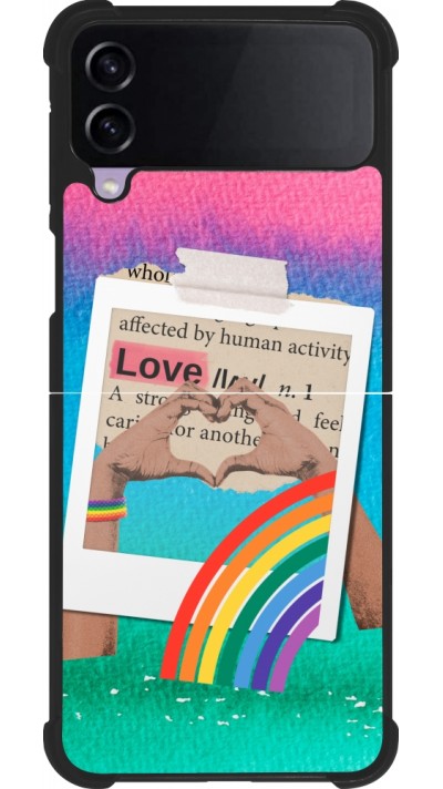 Coque Samsung Galaxy Z Flip3 5G - Silicone rigide noir Valentine 2023 love is for everyone