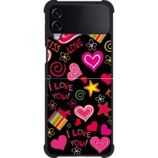 Samsung Galaxy Z Flip3 5G Case Hülle - Silikon schwarz Valentine 2023 love symbols