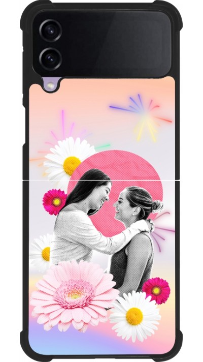 Coque Samsung Galaxy Z Flip3 5G - Silicone rigide noir Valentine 2023 womens love