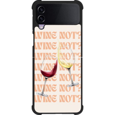 Coque Samsung Galaxy Z Flip3 5G - Silicone rigide noir Wine not