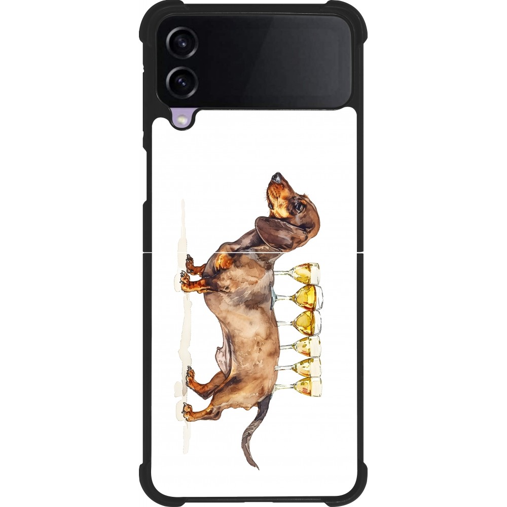 Samsung Galaxy Z Flip3 5G Case Hülle - Silikon schwarz Wine Teckel